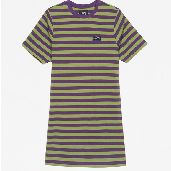 SOLD Stüssy Green and Purple Murray Dress - Picture 2 of 6